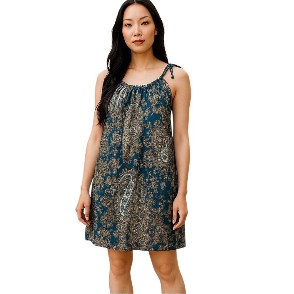 Blossom Boutique OS Sheer Paisley Print Summer Dress Swimsuit Coverup Resort